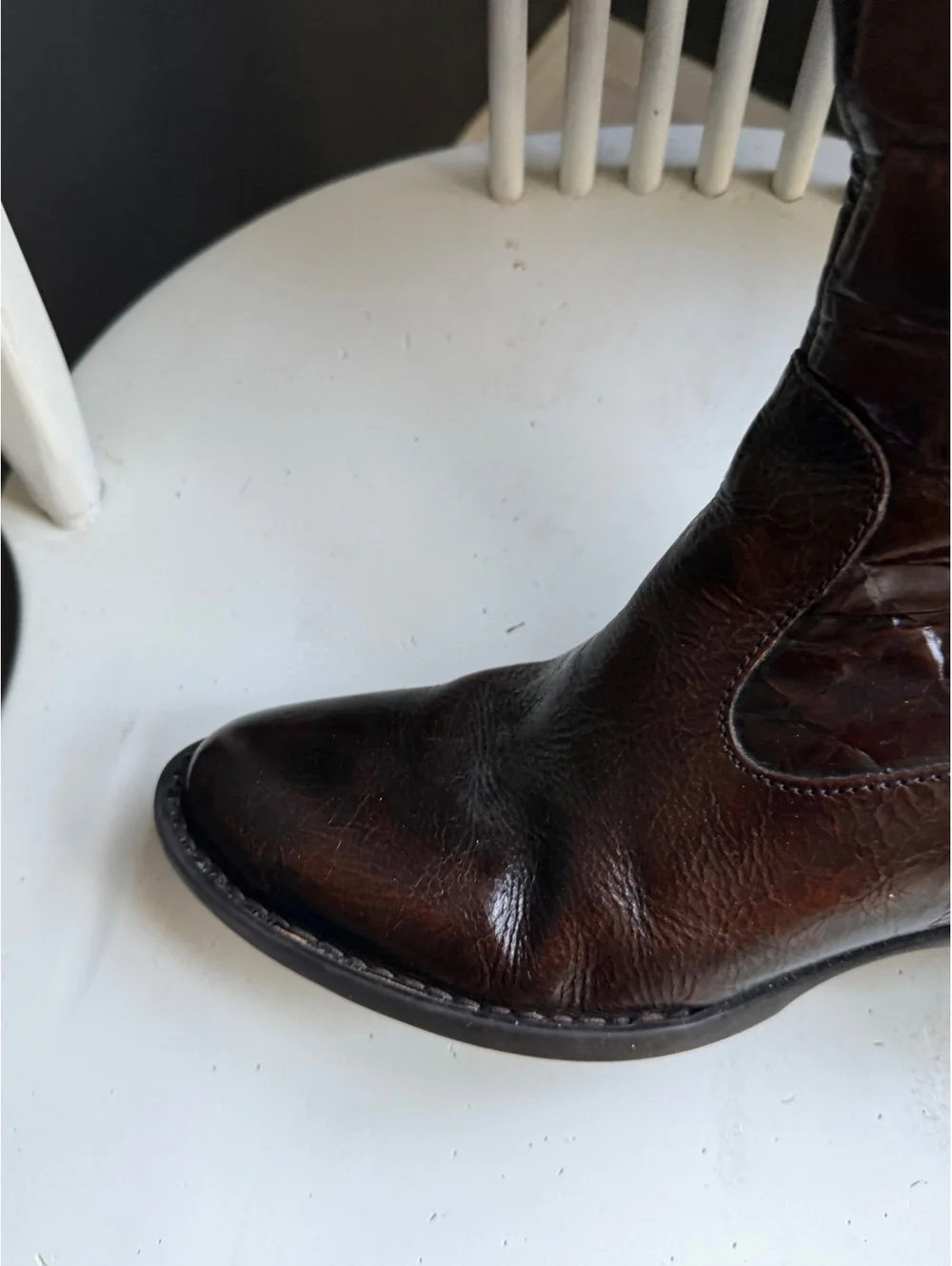 Born Brown Leather Knee-High Riding Boots with Buckle Detail